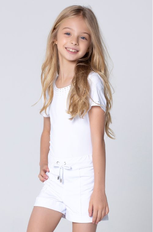 Blusa Kids White Decote Reveillon