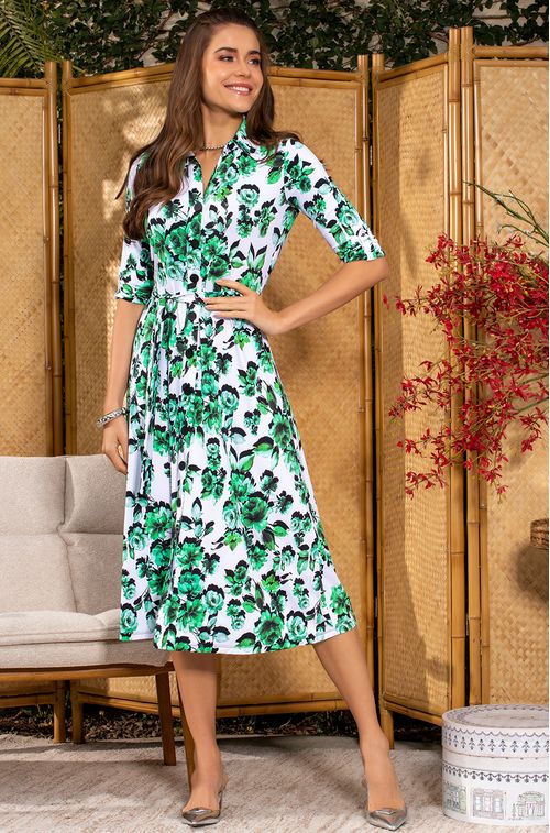 Vestido Flowers Green