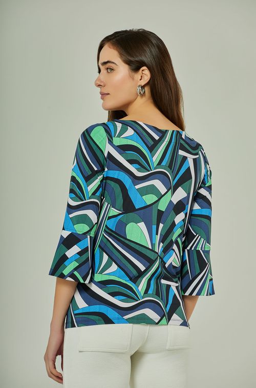 Blusa Geometric Blue e Green