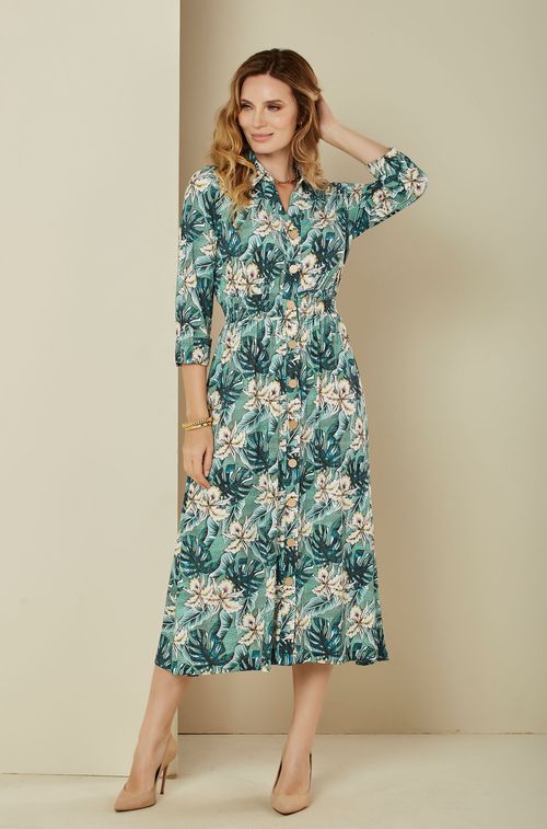 Vestido Puglia Flower Green