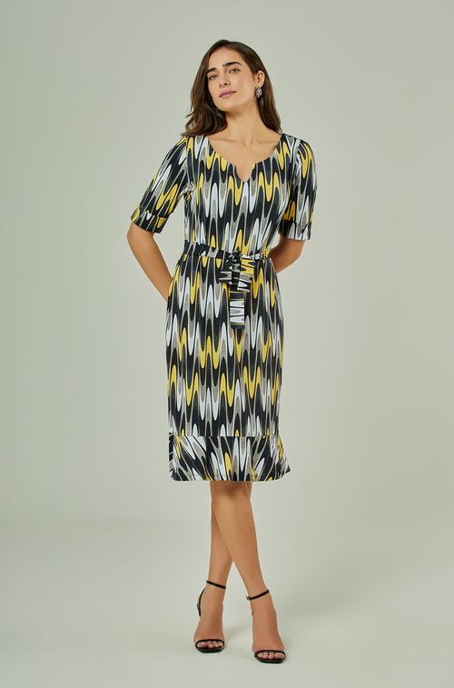 Vestido Wave Black e Yellow