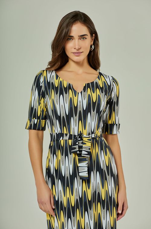 Vestido Wave Black e Yellow