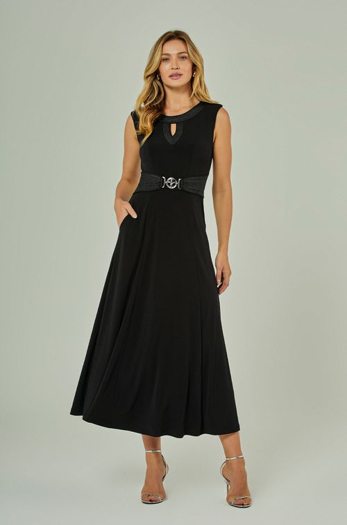 Vestido Crepe Black com Fivela Liz