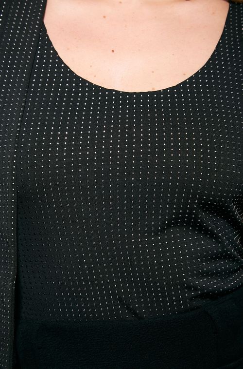 Top Black Mini Pois Silver