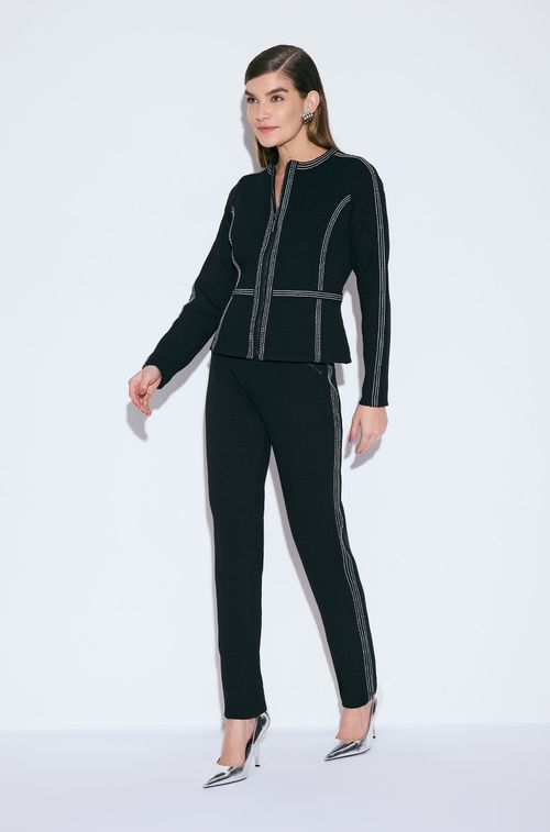 Calça Paris Black Pespontos White