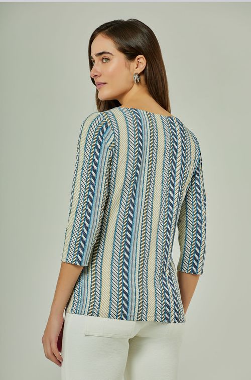 Blusa Areia Texture e Listras