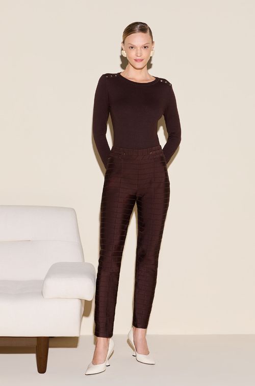 Calça Herve Brown com Rebite