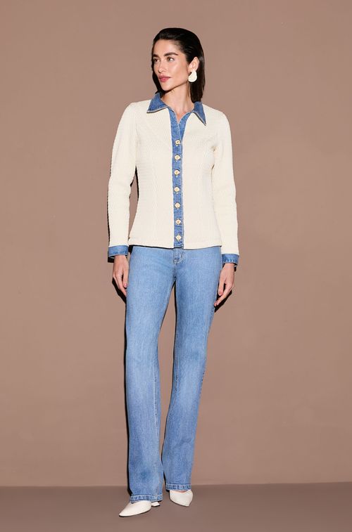 Calça Jeans Bolso Pesponto Off