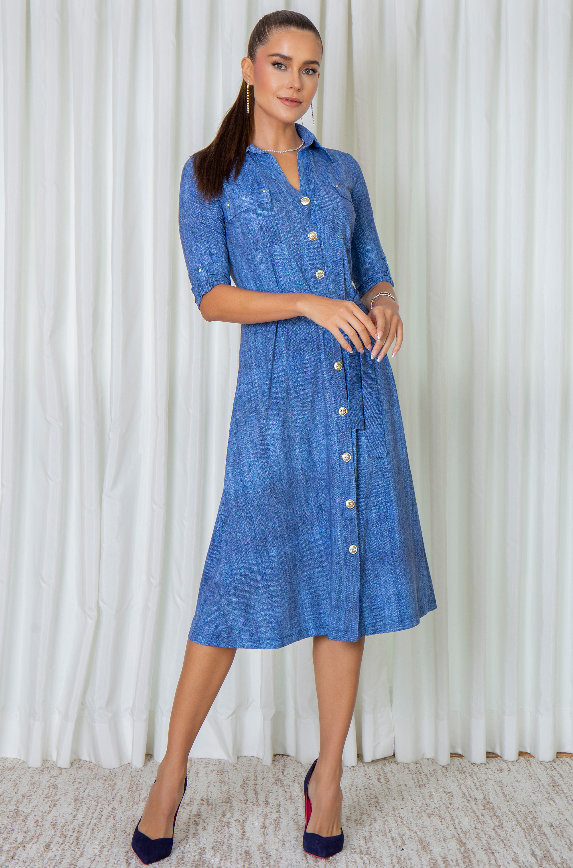 Vestido Chemise Jeans Exclusividade Premium One Up