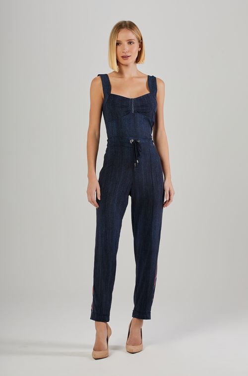 Calça Dark Jeans com Rouge
