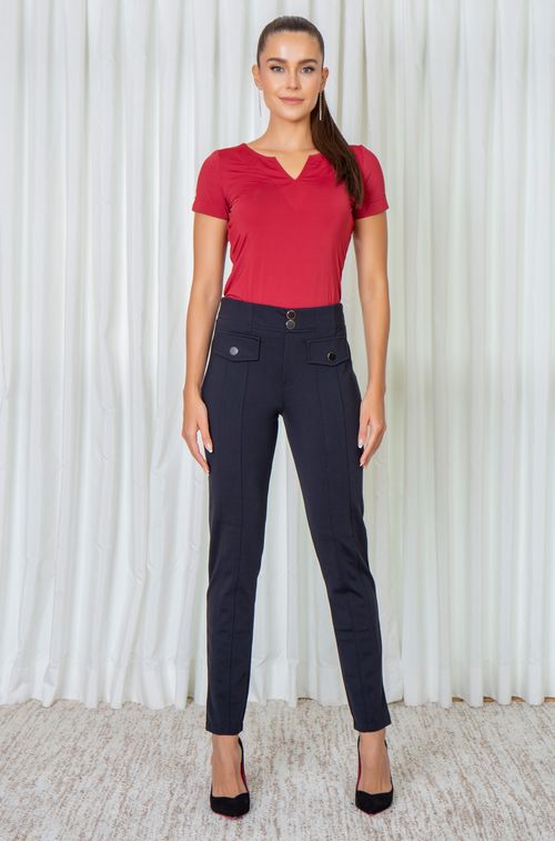 Calça Montaria Black com Botões Gold Black