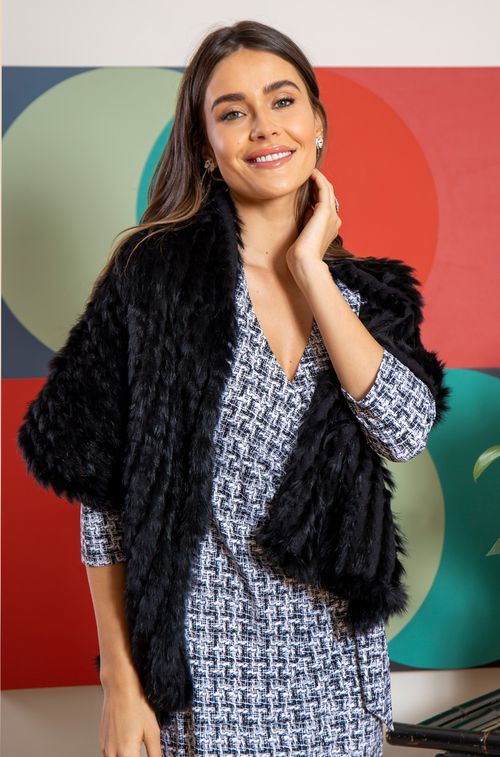 Echarpe Longa de Pele Black