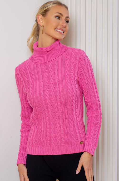 Blusa Tricot Pink Tranças