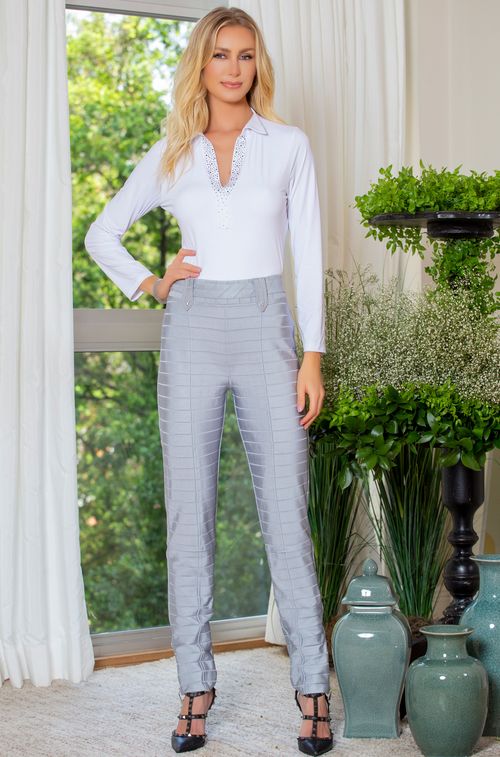 Calça Herve Grey com Zíper