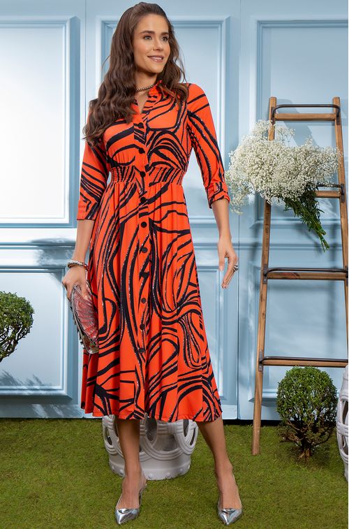 Vestido Graphique Corail