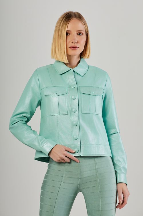 Jaqueta Couro Light Green