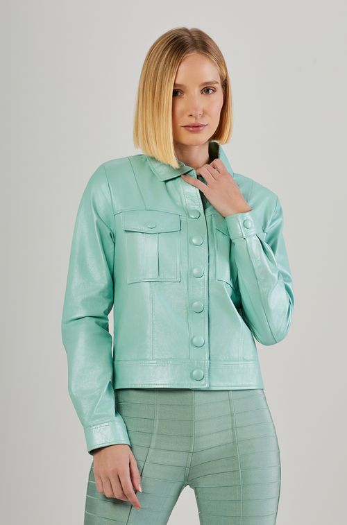 Jaqueta Couro Light Green