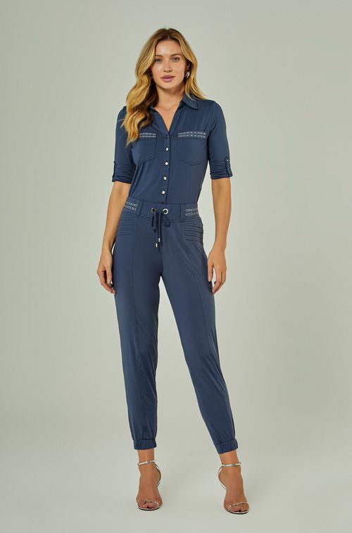 Calça Navy com Swa Cristal