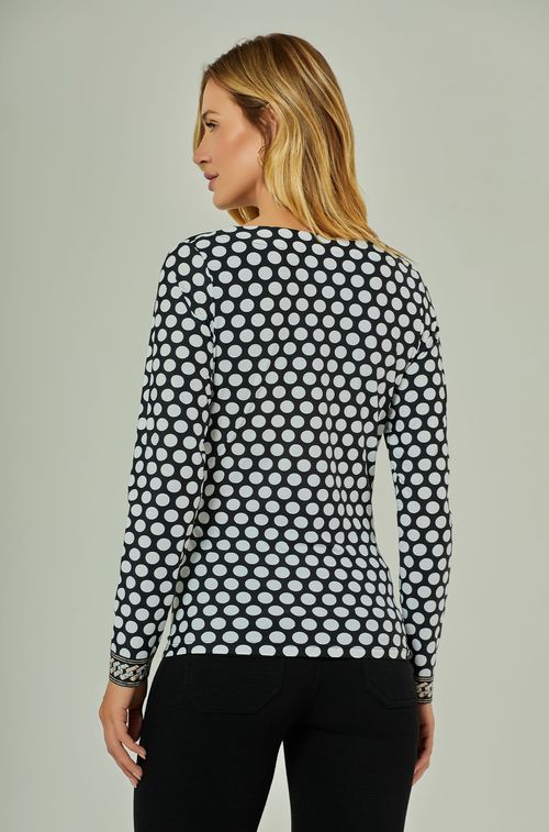 Blusa Pois Black e White