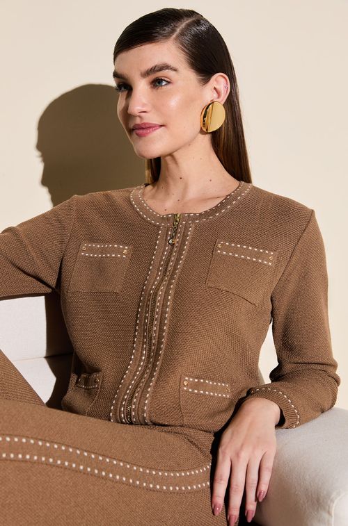 Casaco Tricot Mel e Gold