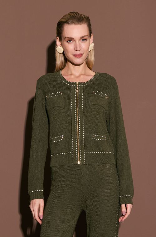 Casaco Tricot Green e Gold