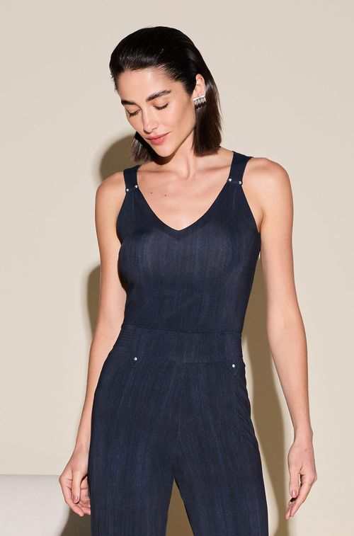 Top New Dark Jeans Pespontos