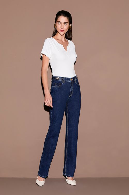 Calça Jeans Fivela Cristal