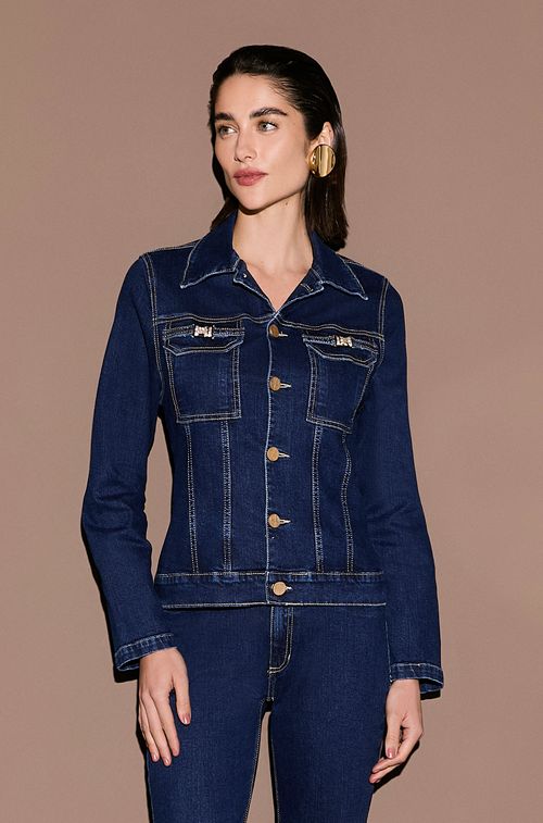Jaqueta Jeans Fivela Cristal
