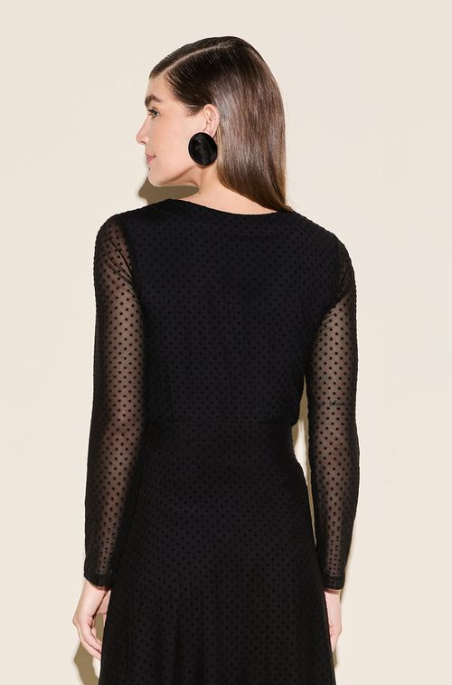 Body Tule Black Pois