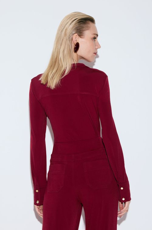 Camisa Crepe Bordeaux