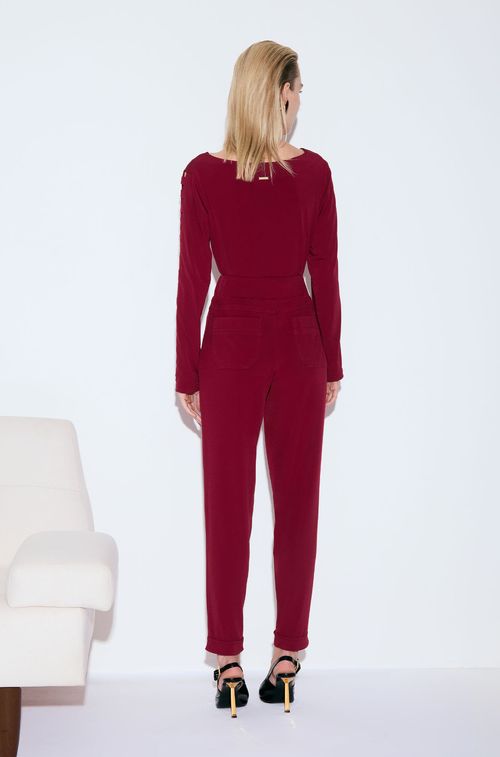 Calça Crepe Bordeaux