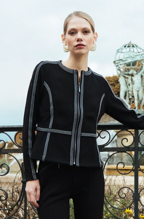 Casaco Paris Black Pespontos White