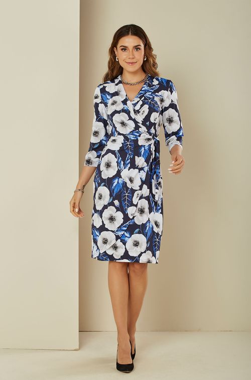 Vestido Wrap Papoula Navy