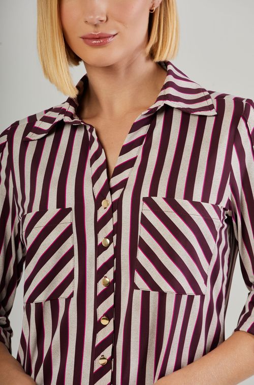 Camisa Listras Off Bordeaux
