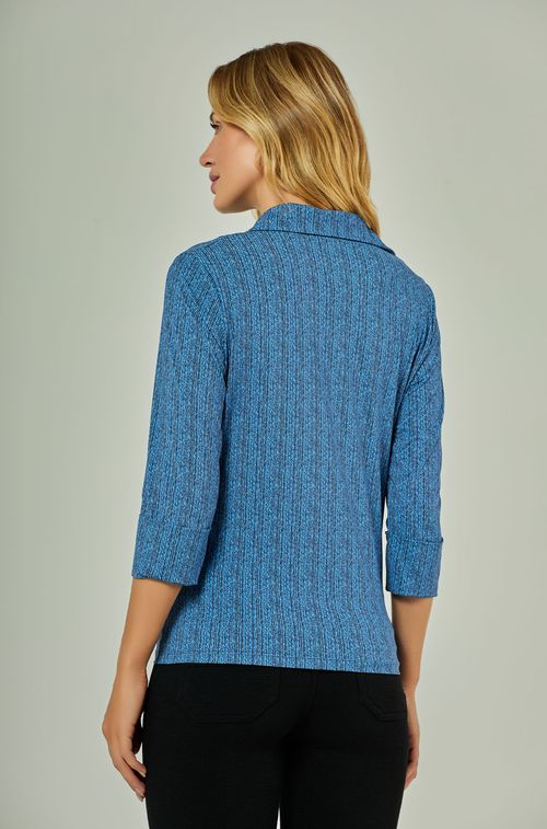 Camisa Texture Blue Black