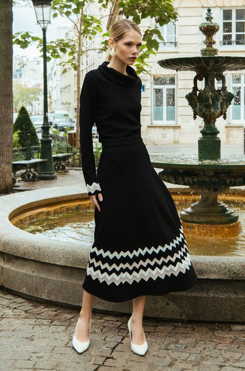 Saia Paris Black com Bicolor