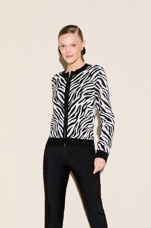 Jaqueta Tricot Black e White