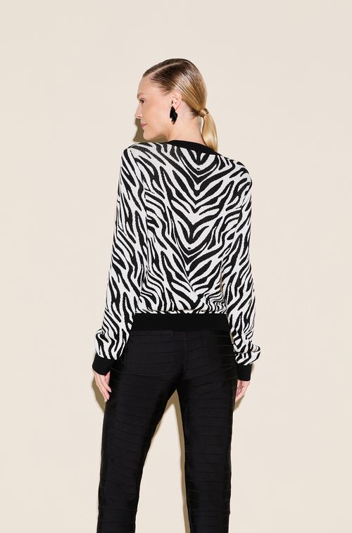 Jaqueta Tricot Black e White