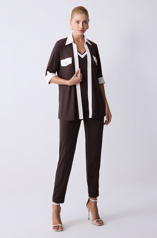 Camisa Chemise Brown com Off