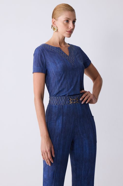 Blusa New Blue Jeans com Gold