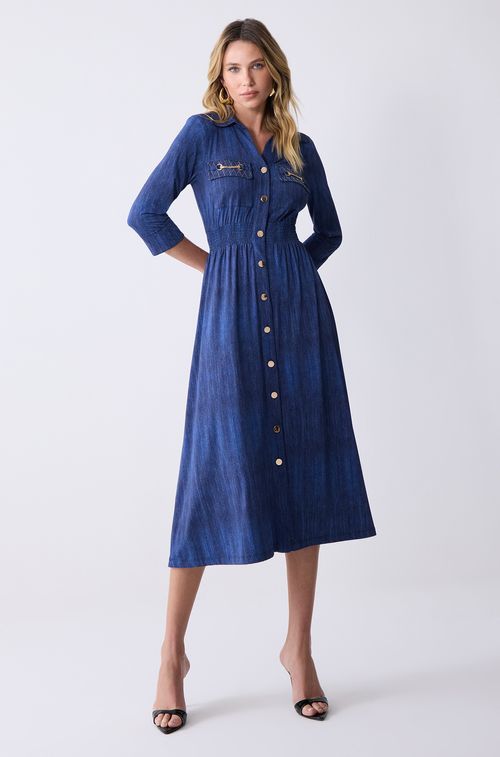Vestido New Blue Jeans com Gold