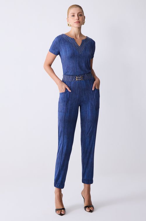 Calça New Blue Jeans com Gold