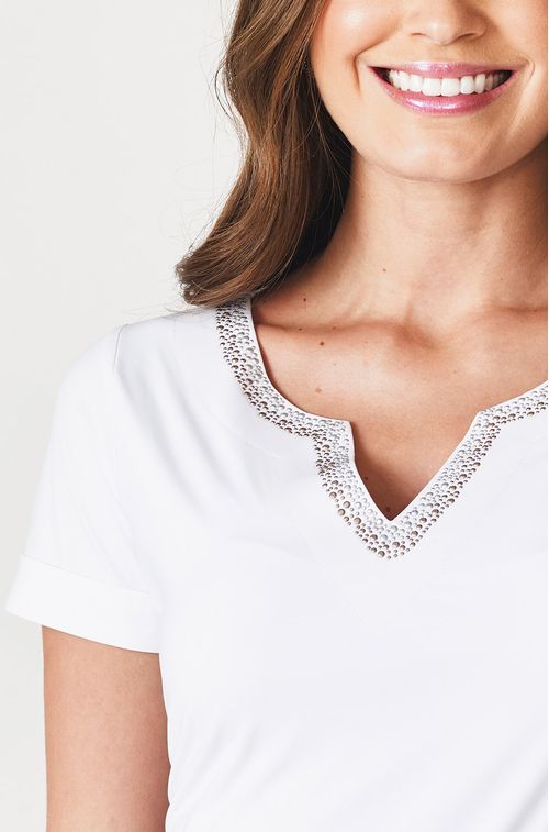 Blusa White com Swa No Decote