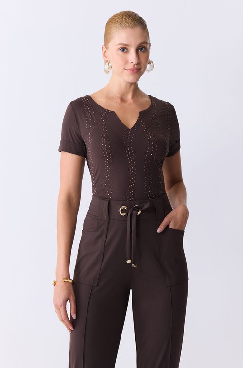 Blusa Brown com Swa