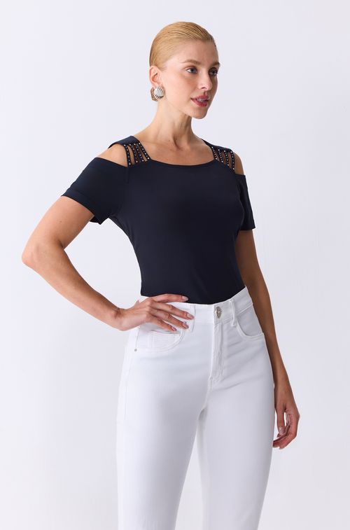 Blusa Black Ombro Cristal