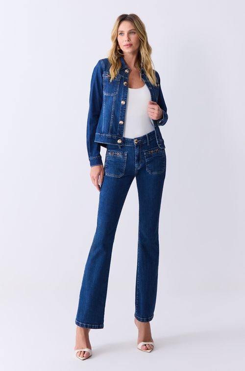 Calça Jeans com Gold