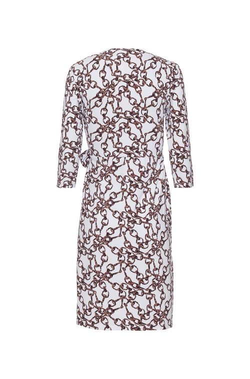 Vestido Wrap White Liens Brown