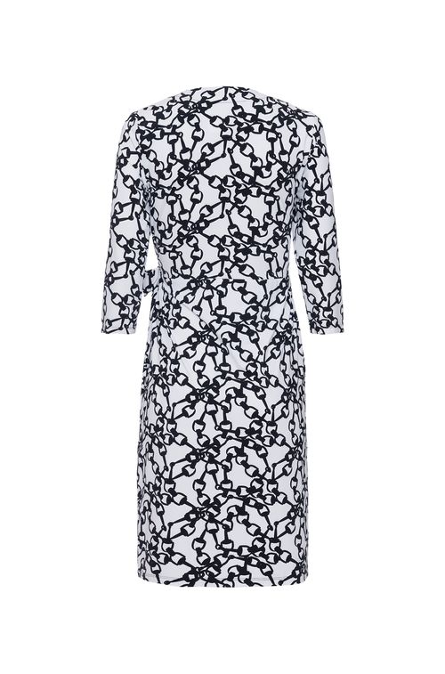 Vestido Wrap White Liens Black