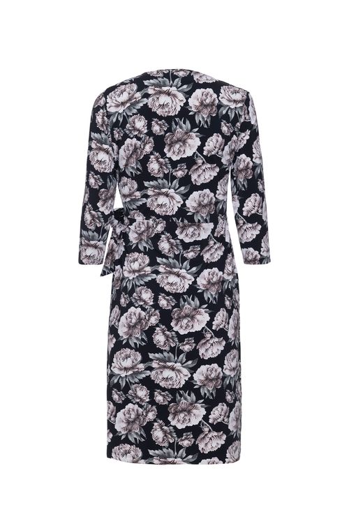 Vestido Wrap Black Flower