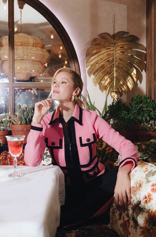 Casaco Paris Rosy com Black